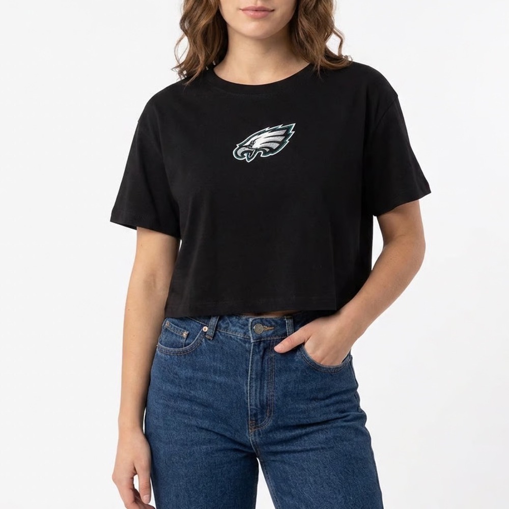 Pro Standard Philadelphia Eagles NFL Crop Top Black Womens Large